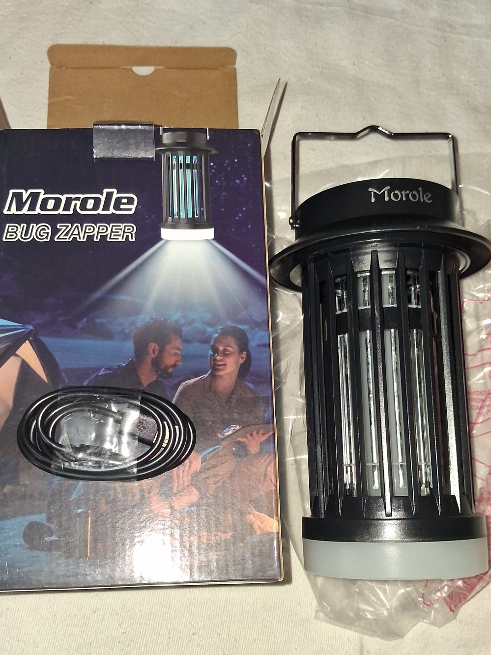Black Outdoor Bug Zapper & LED Lantern